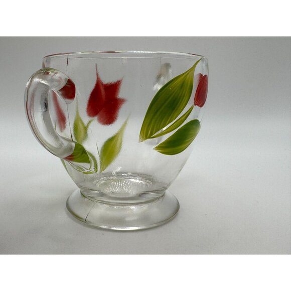 Vintage Bartlett Collins Sugar Bowl Red Tulips Flowers Gay Fad 50s Vintage - Picture 4 of 5